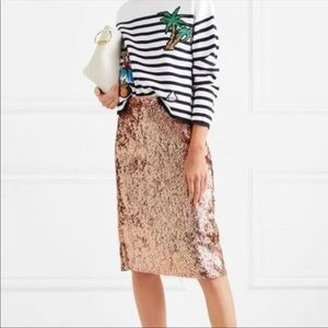 J Crew rose gold sequin skirt sz4